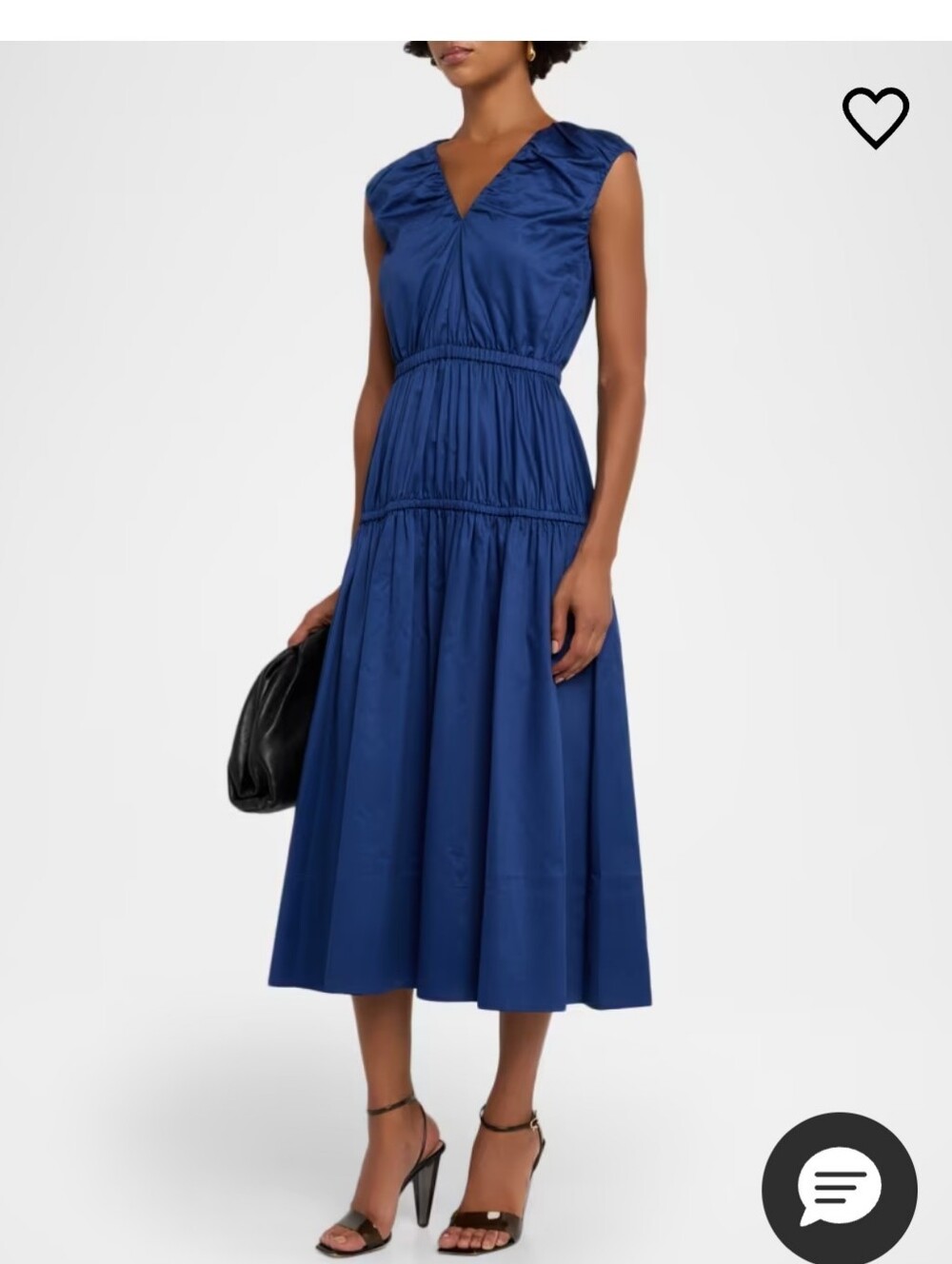 JOSEPH Sembat Cotton Sateen Midi Dress Blue Size 40